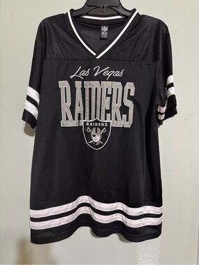 NFL Las Vegas Raiders Black and White Women's Jersey